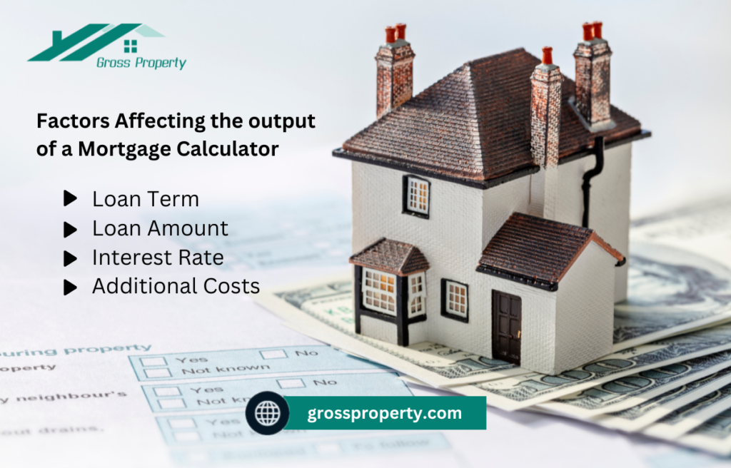 Factors affecting the output of mortgage calculator