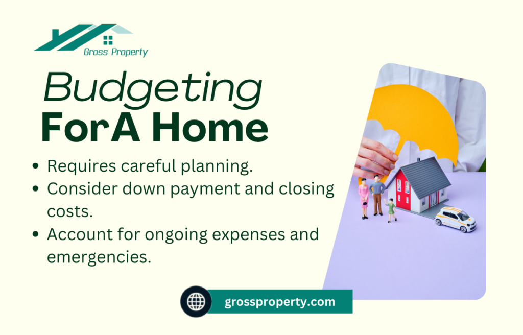 Budgeting for a first-time home purchase.